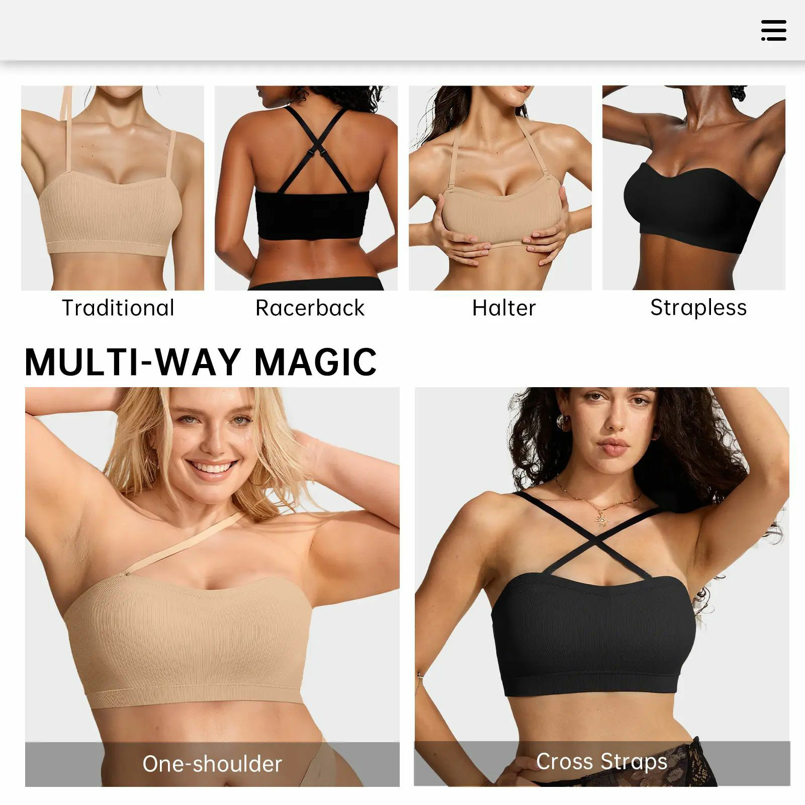 Stay Put Bandeau Bra, Wireless Seamless Comfort Day