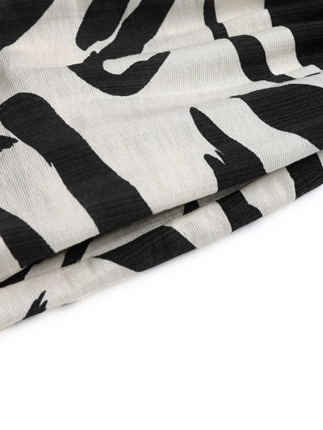 Printed Notched Sleeveless Midi Dress