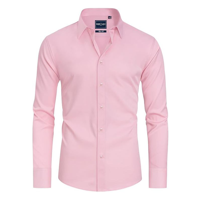 Men's Slim Fit Stain-Resistant Dress Shirts – Long Sleeve Button