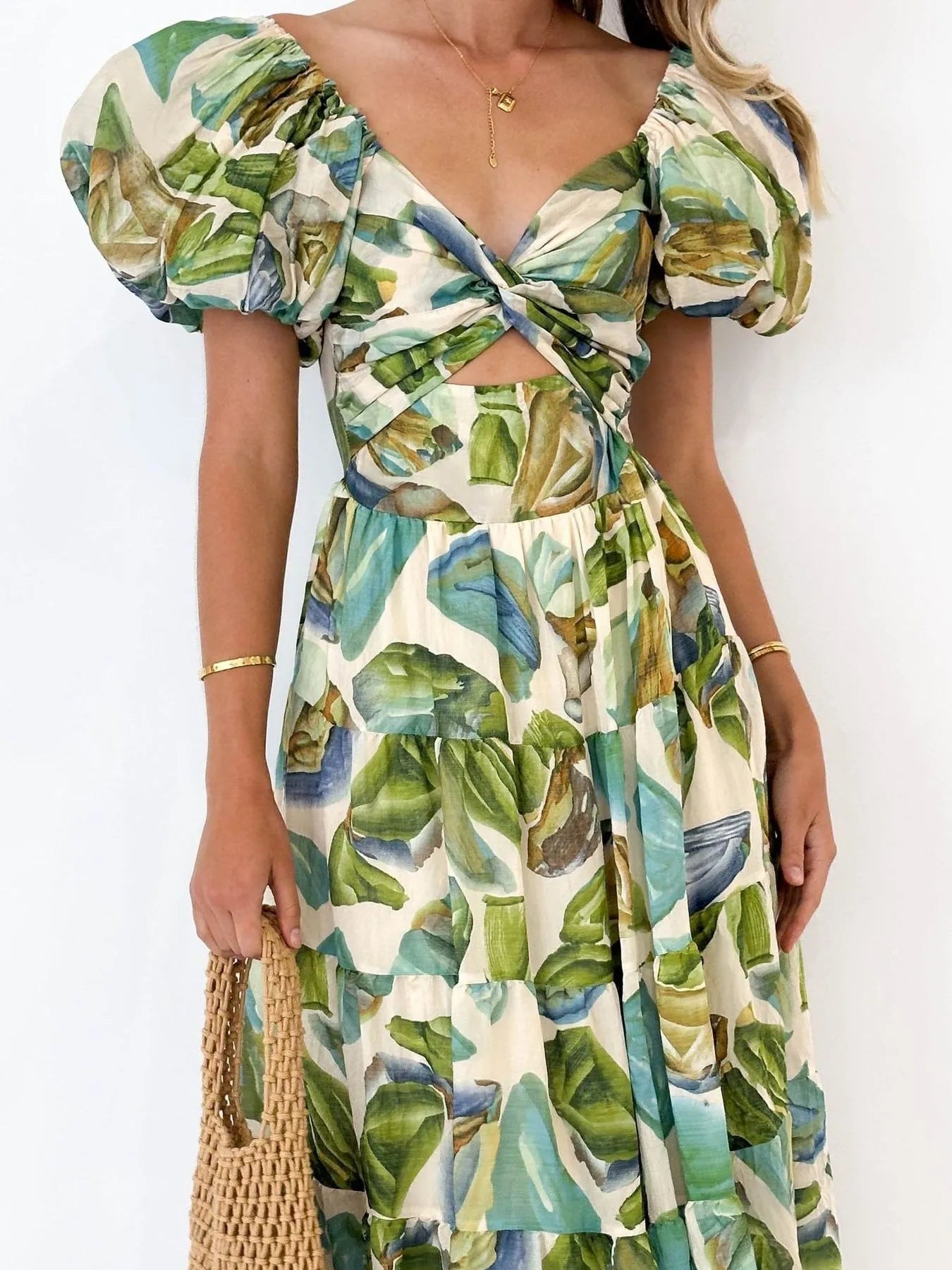 Off-Shoulder Floral Tiered Dress with Ruffle Details