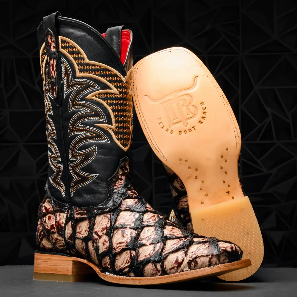 Orix Jumbo Pirarucu Leather Boots - Square Toe