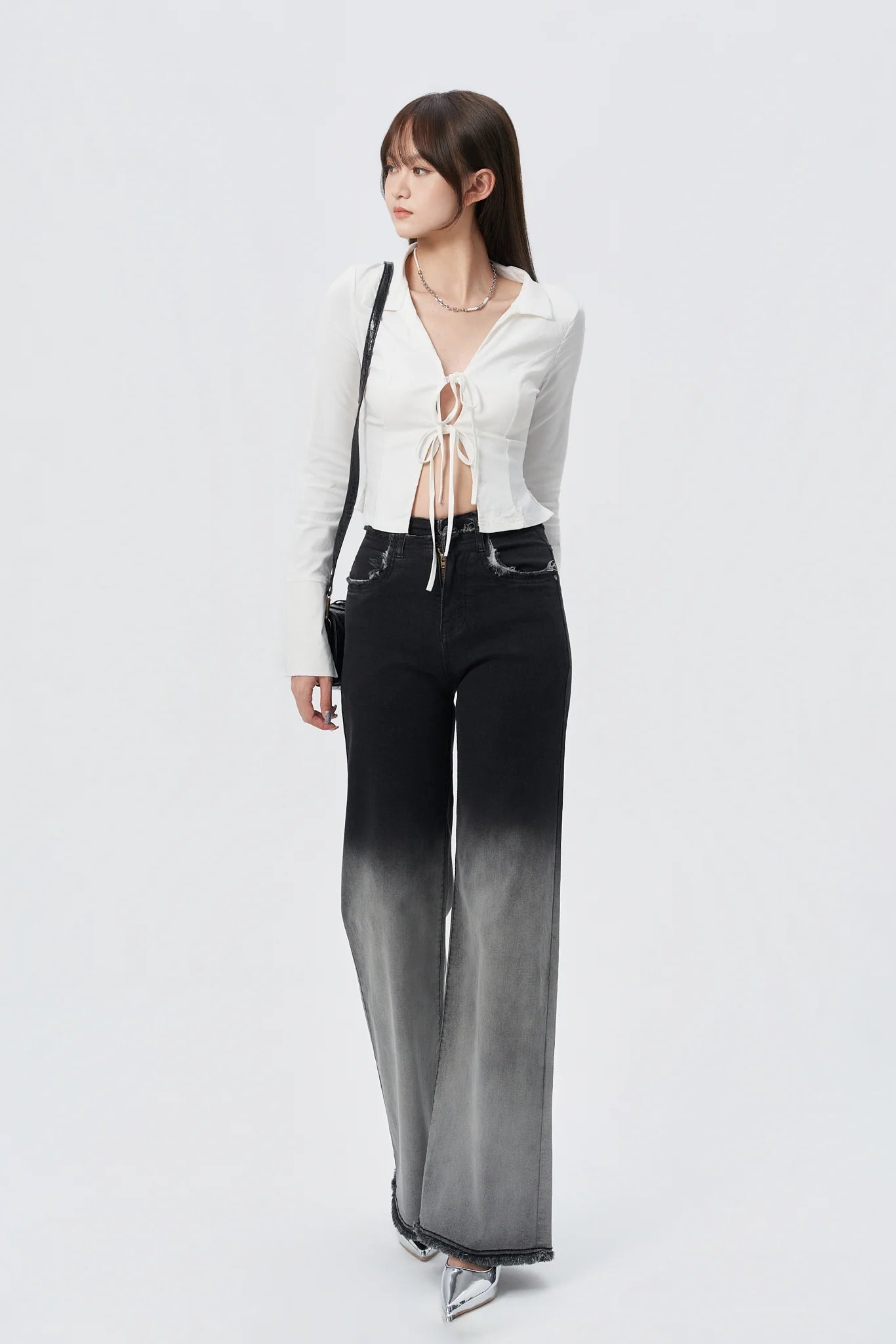 Bare Edge Ombre Wide Leg Jeans