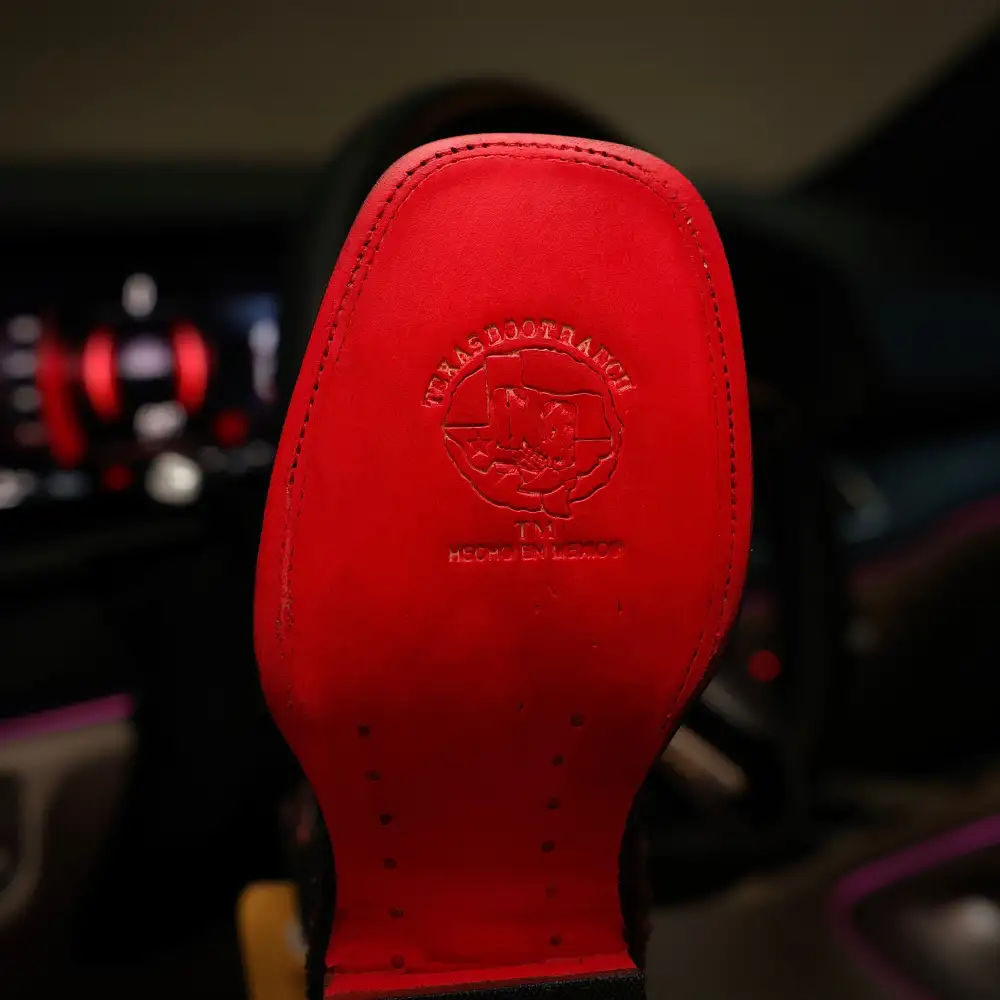 Jumbo Black Cherry Python Leather Boots - Square Toe