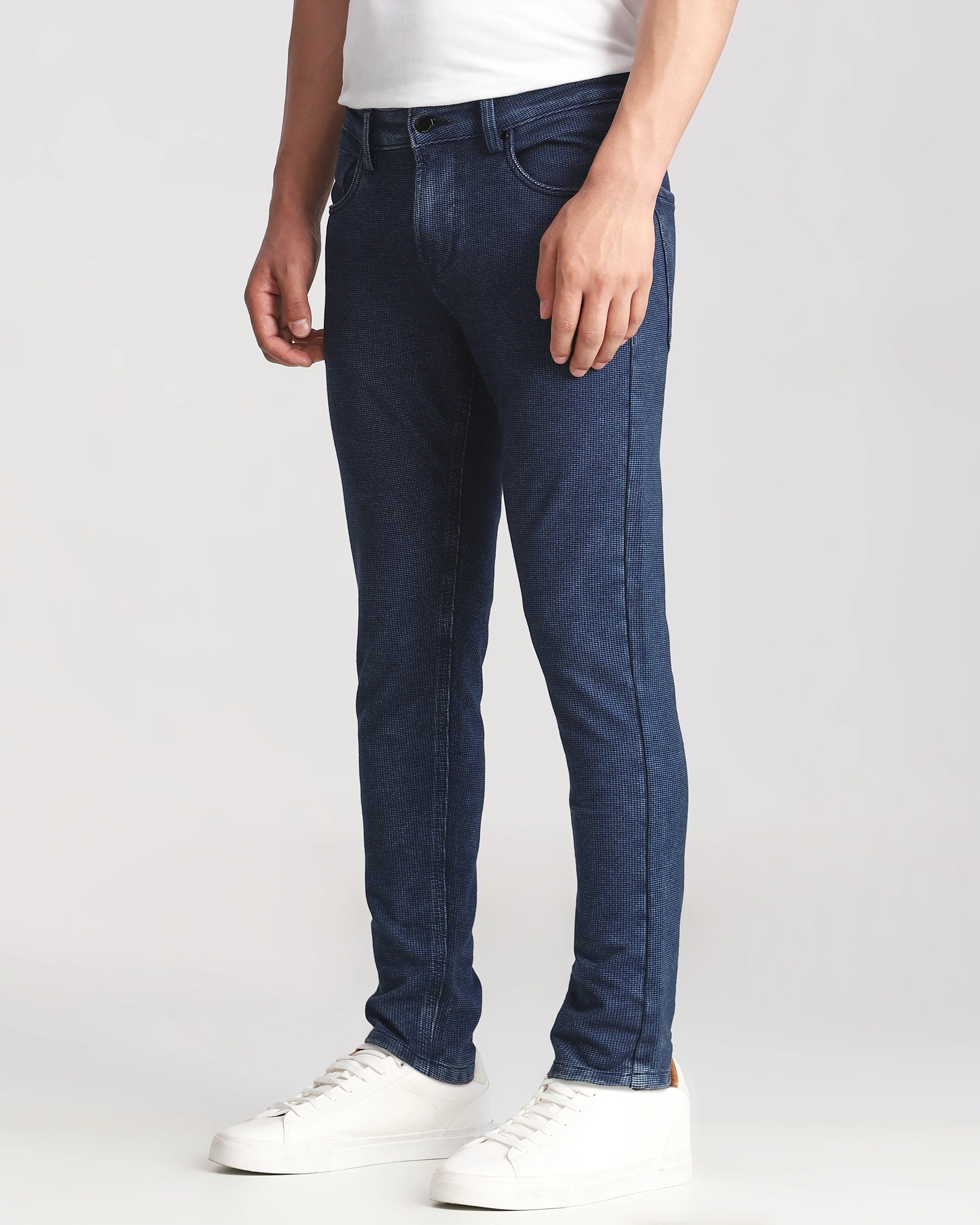 Classic Versatile And Comfortable Straight Mid Blue Jeans