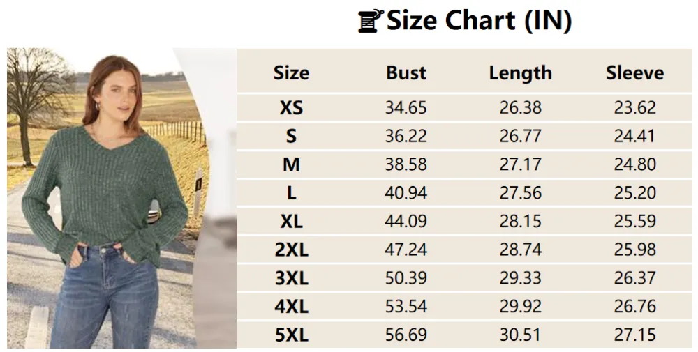 V Neck Long Sleeve Shirts for Women