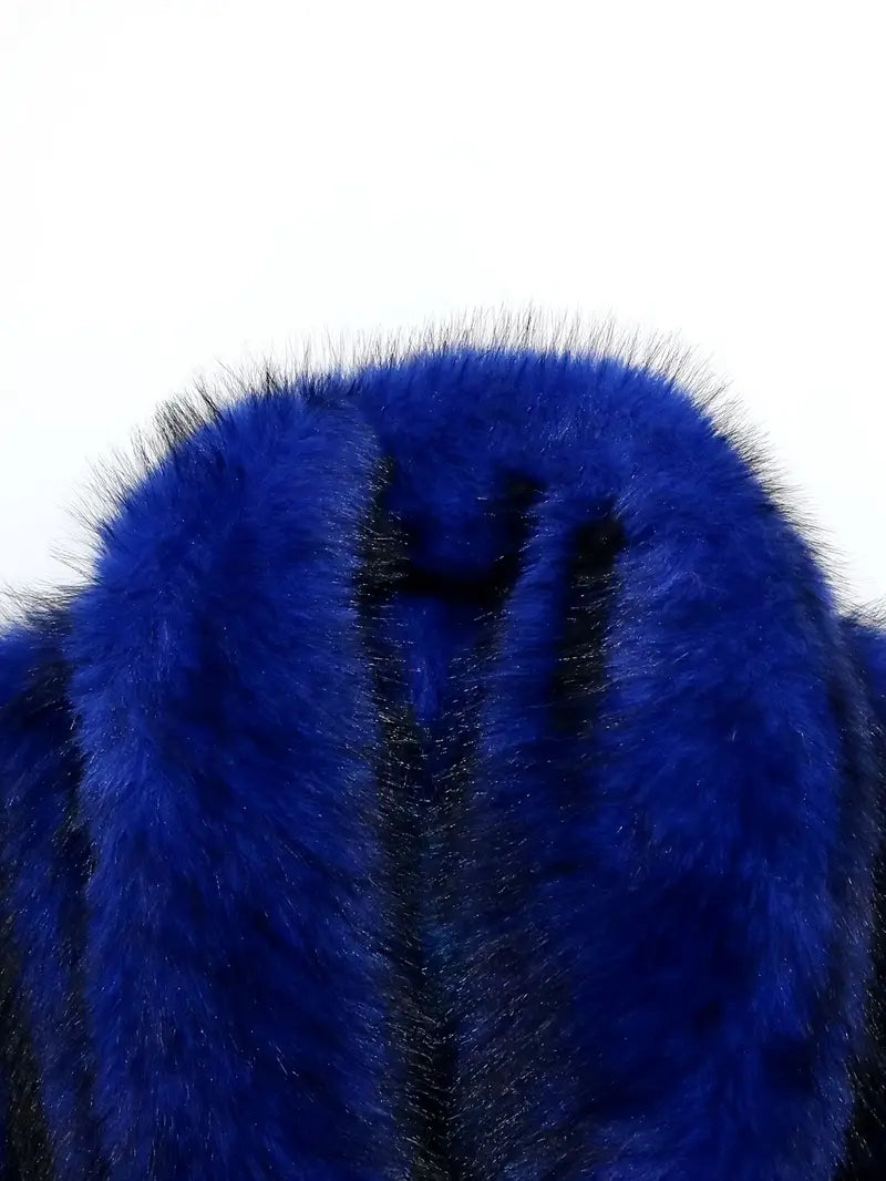 Women's Solid Color Faux Fur Jacket, Casual Fashionable Short Fuzzy Jacket for Fall & Winter, Women's Clothing for Daily Wear, Coat