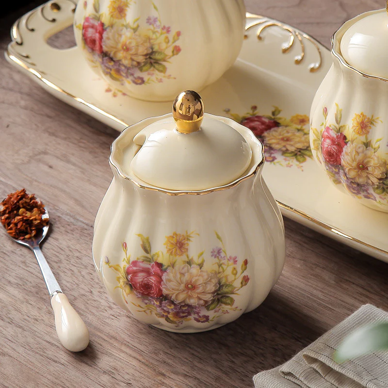 3PC Ceramic Jar-Tray Set