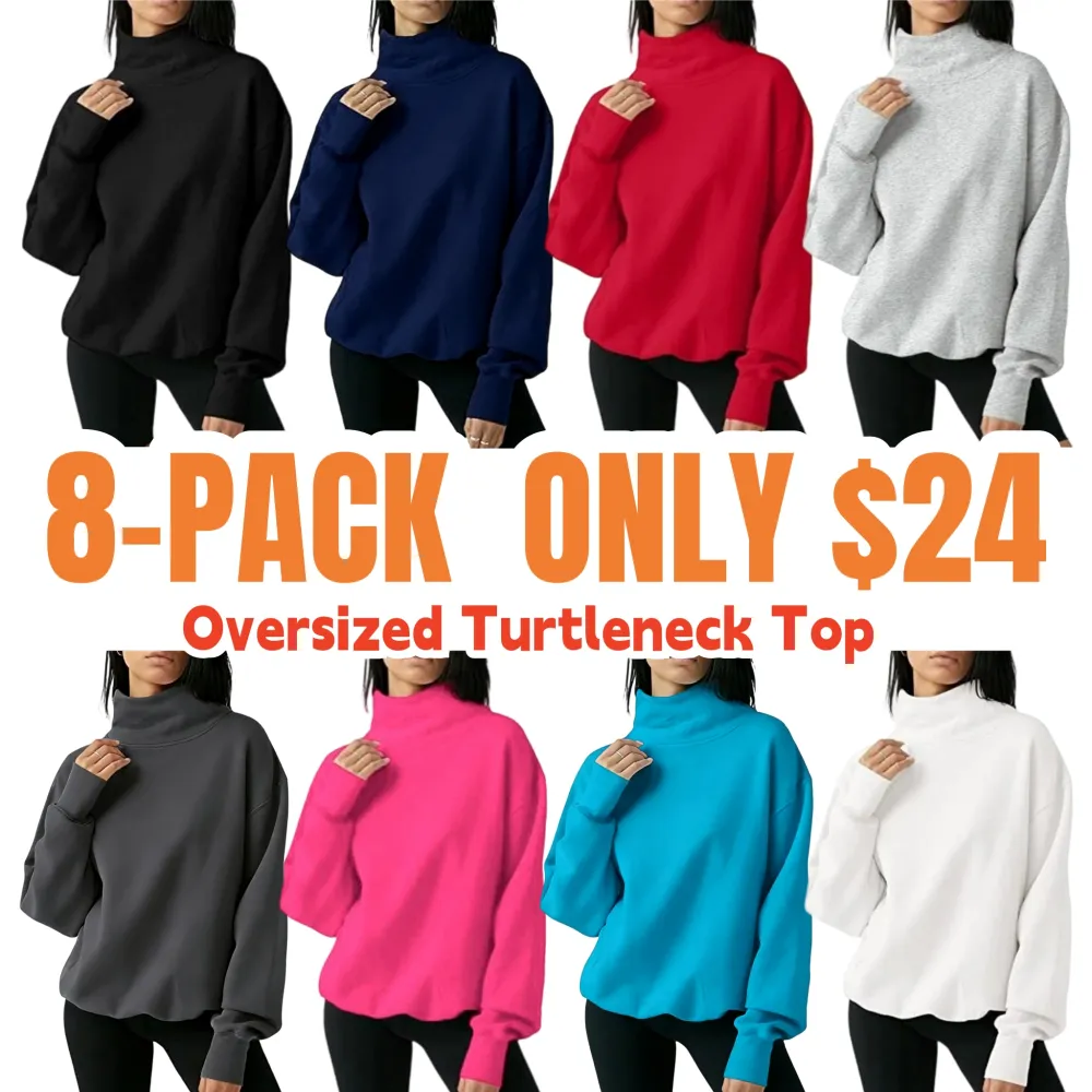 Women's Oversized Turtleneck Sweatshirt