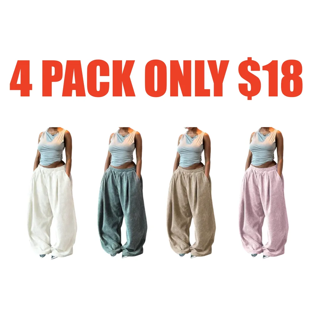 Women's Plain High Waist Straight Leg Sweatpants