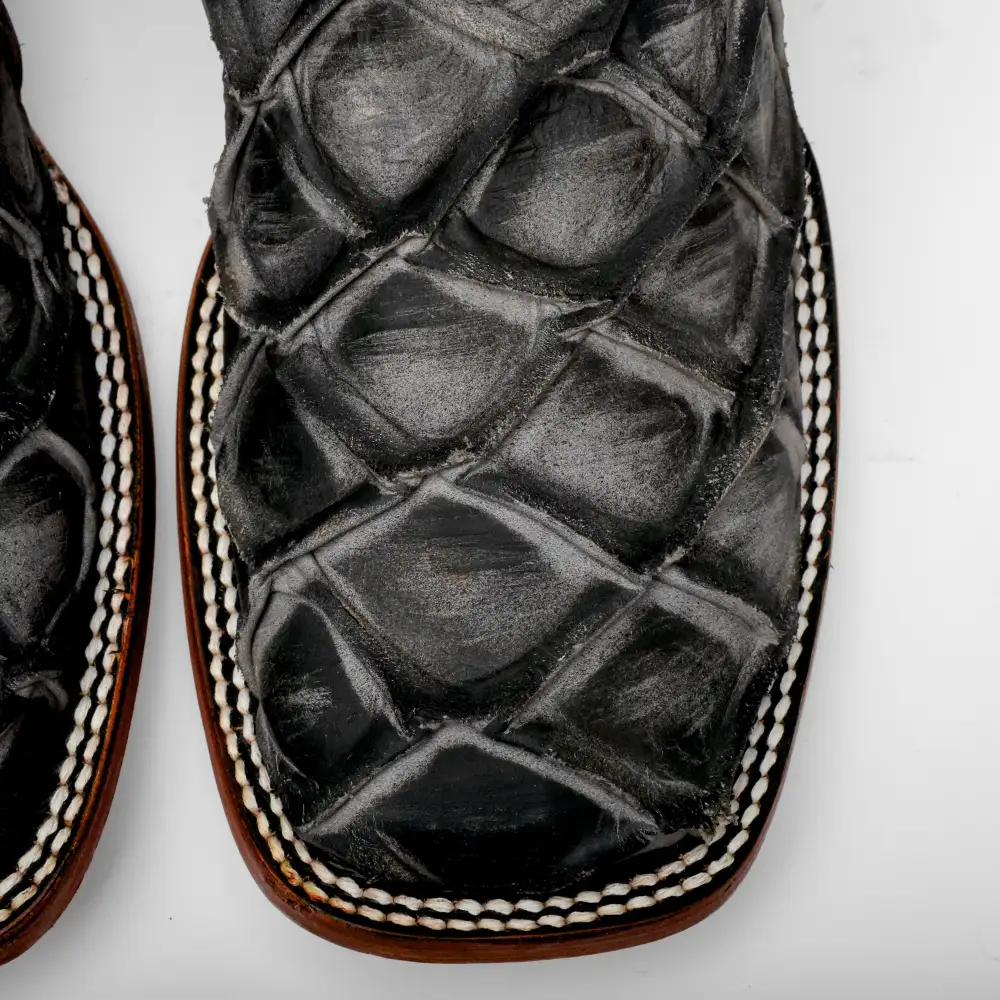 Matte Rustic Eclipse Pirarucu Leather Boots - Square Toe