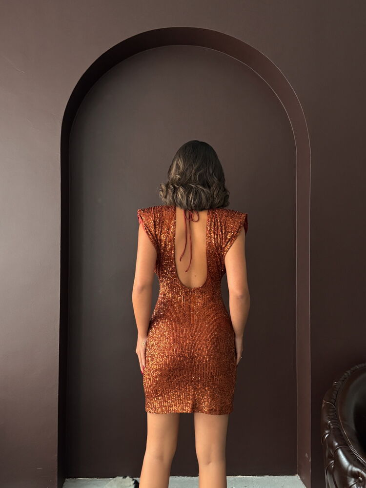 copper Sequin Dress