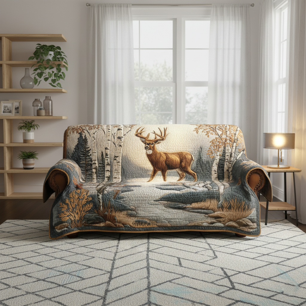 Deer Quilted Sofa Cover GFTOMA6700
