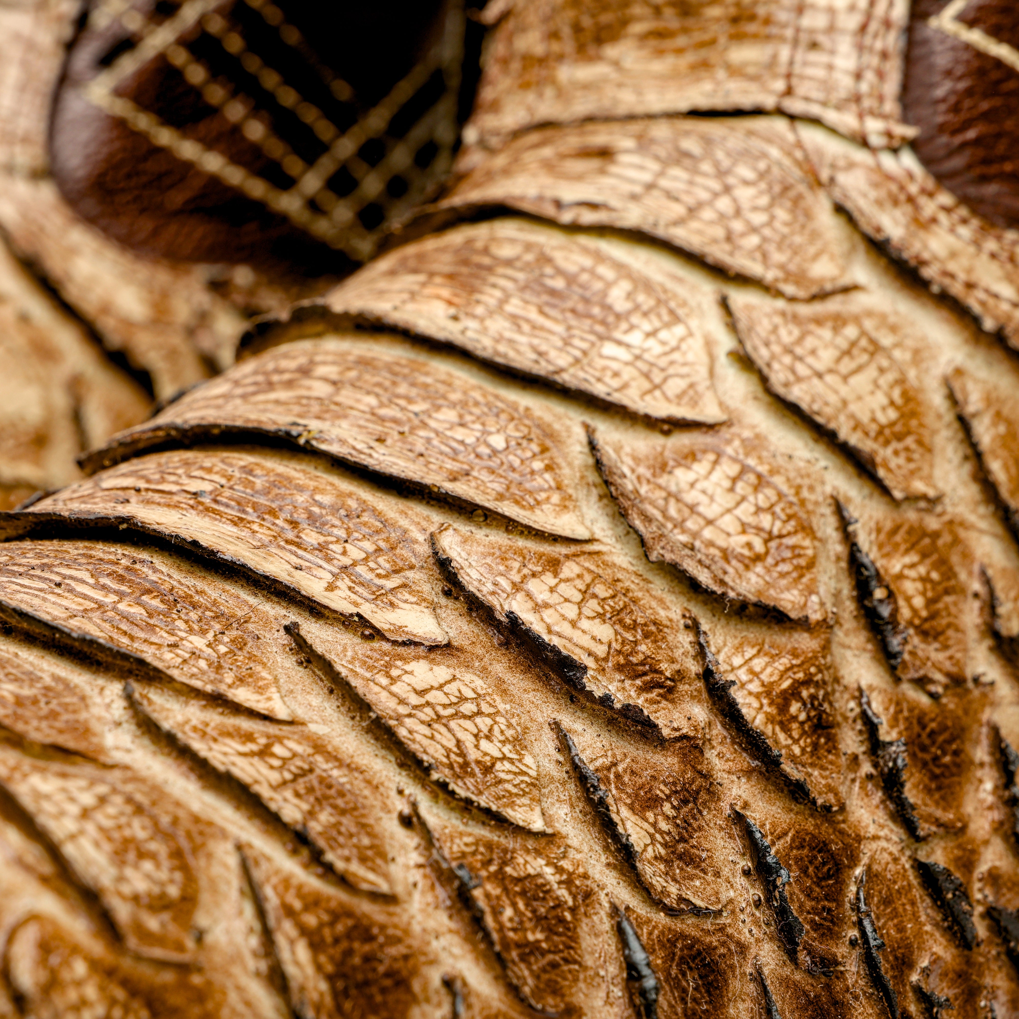 Rustic Desert Jumbo Python Leather Boots - Square Toe