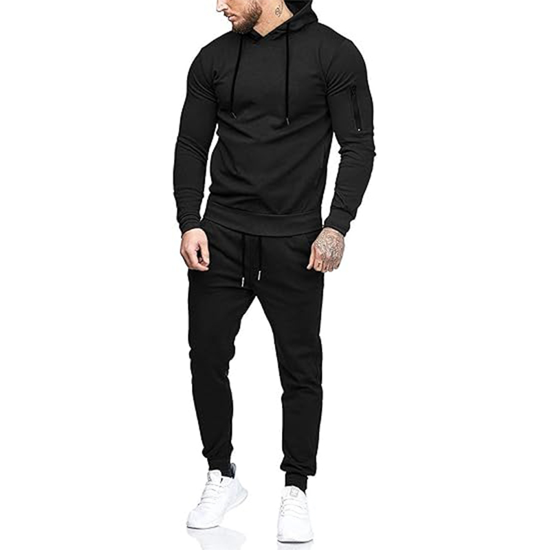 Men's 2-Pack Hooded Tracksuit Set, Lightweight Athletic Sweatsuits for Running & Casual Wear