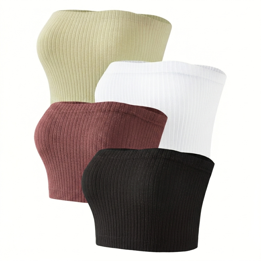 Women's Strapless Ribbed Top