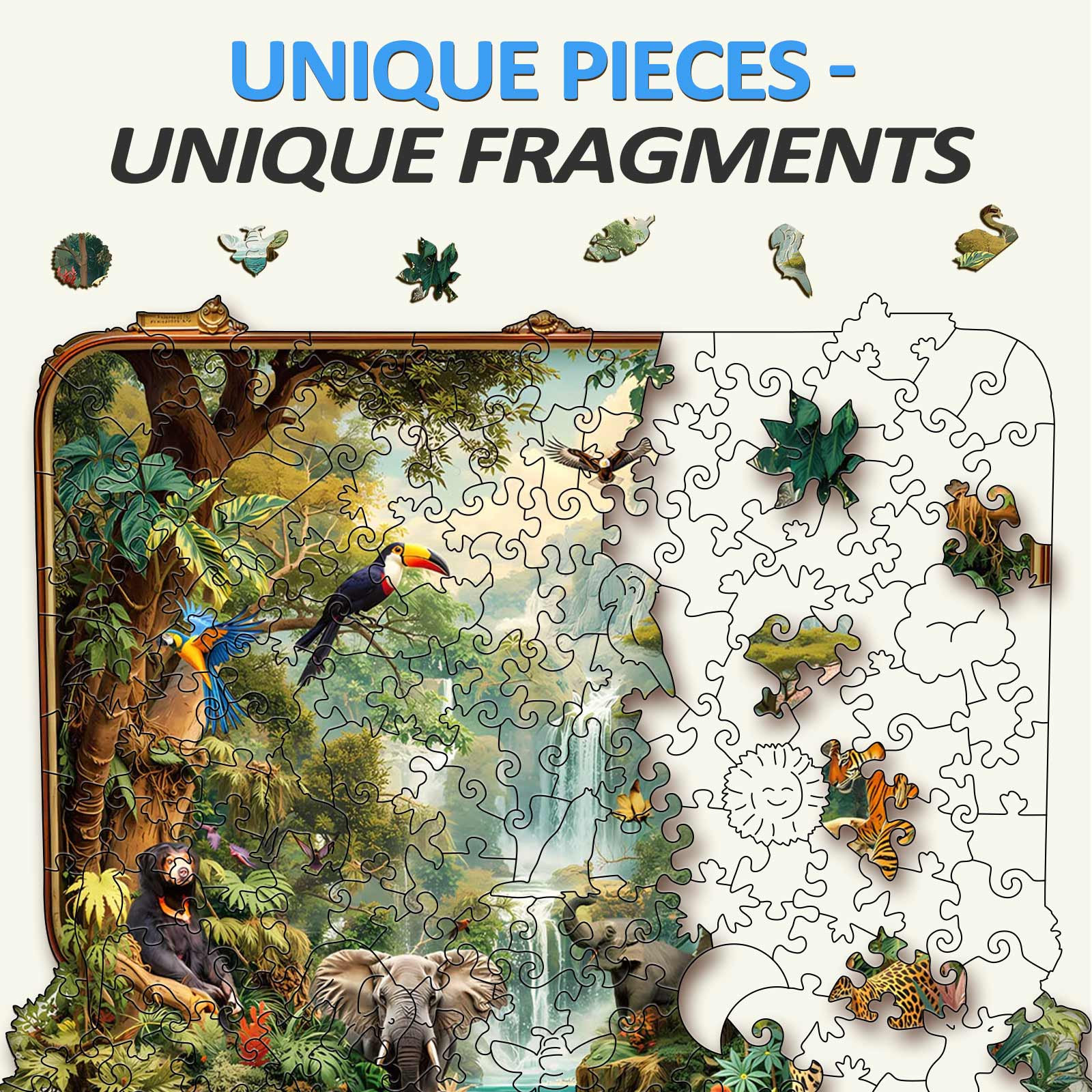 Suitcase Scenery-jungle animals Wooden Jigsaw Puzzle