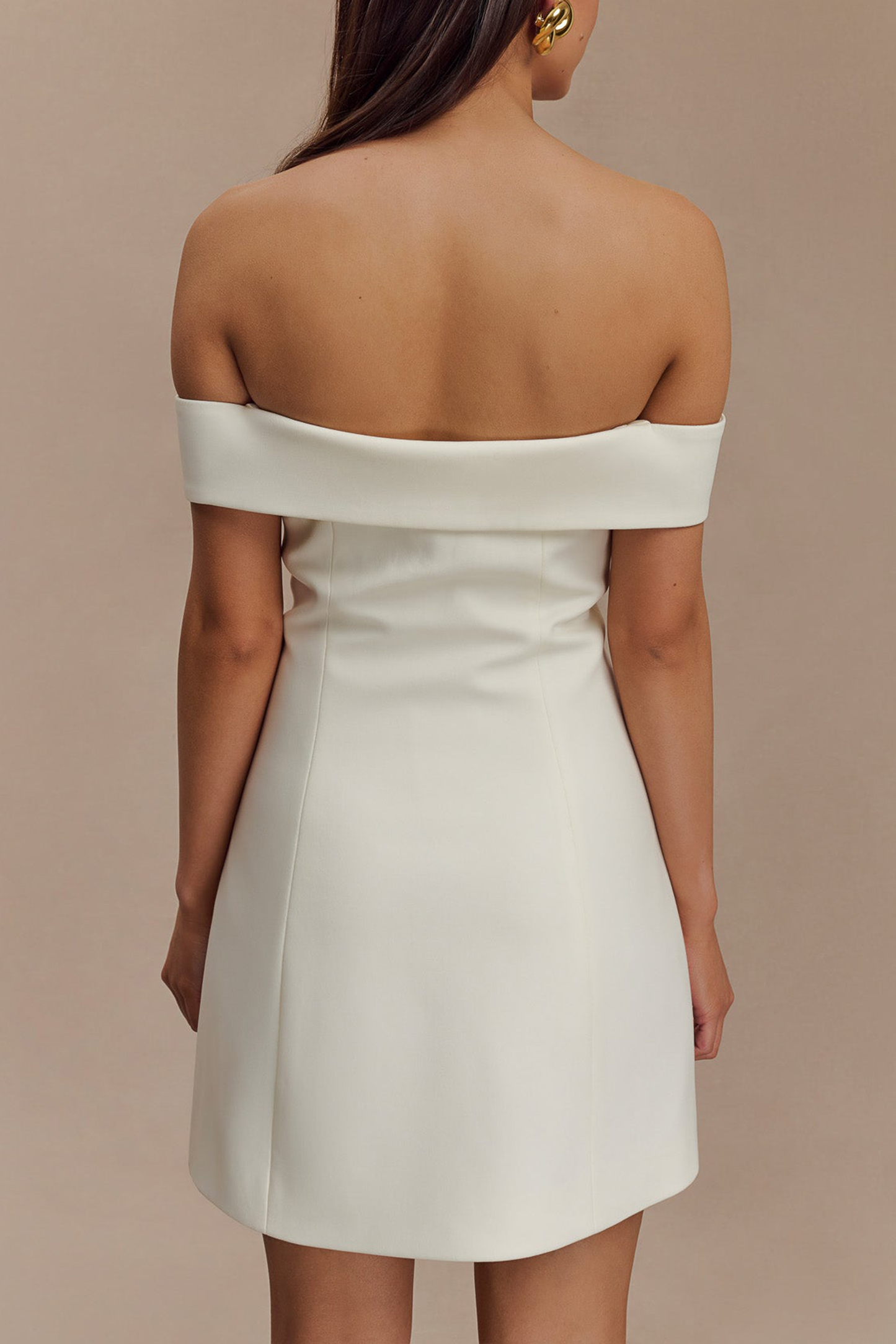 Off Shoulder Suiting Mini Dress