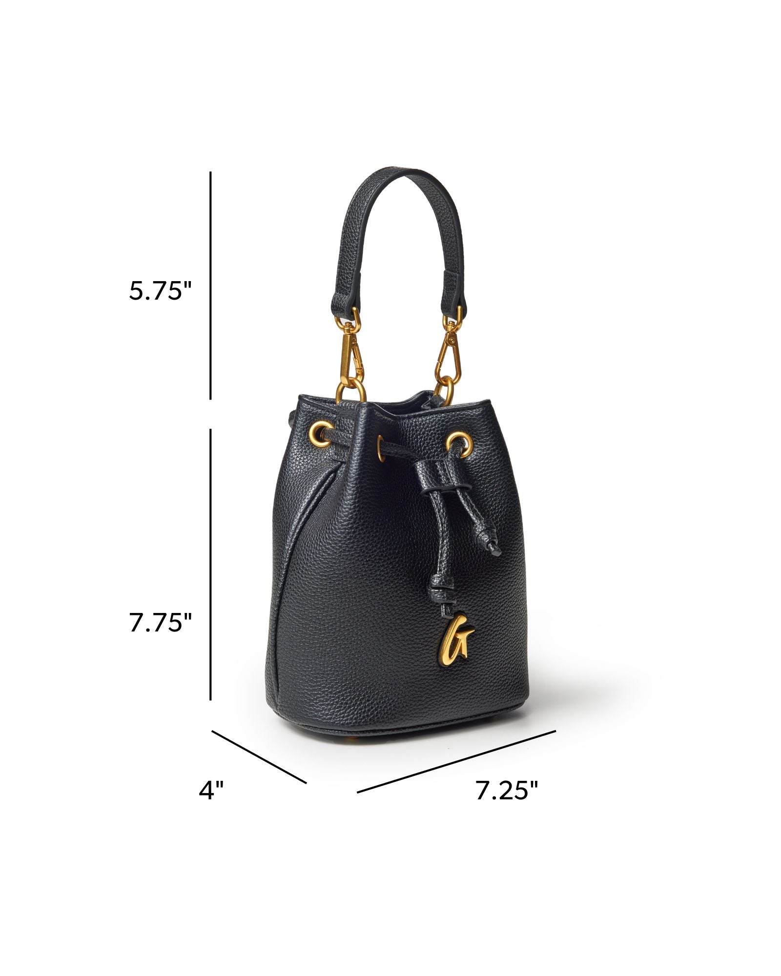 MINI PEBBLE BUCKET BAG - BLACK