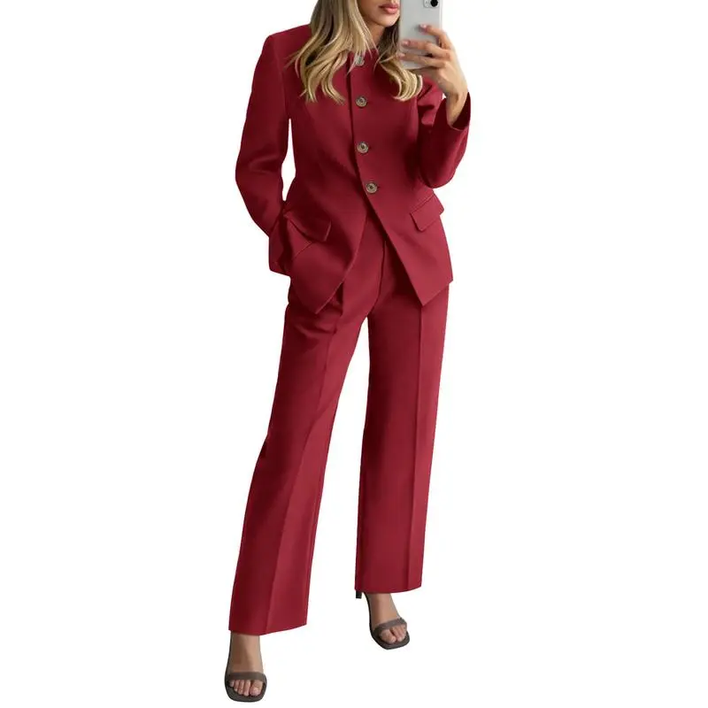 Two-Piece Set for Women Fall Fashion Business Casual Long Sleeve Blazer Jackets