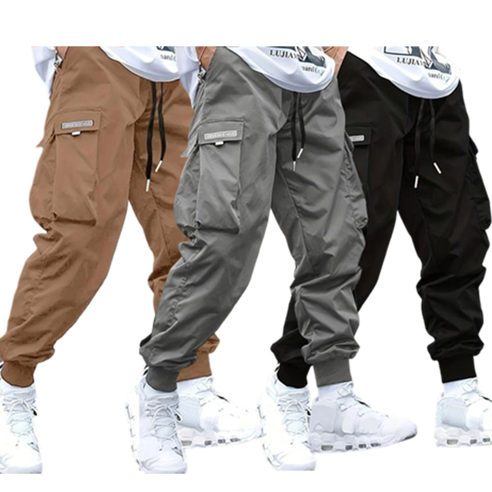 Men's Work Pants Trendy Cargo Pants with Large Pockets Jogger Pants Versatile Loose Casual Sports Pants