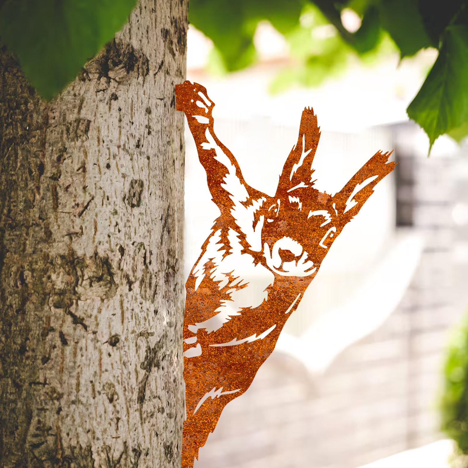 Farm Peeping Animal Rusty Metal Art Outdoor Decor