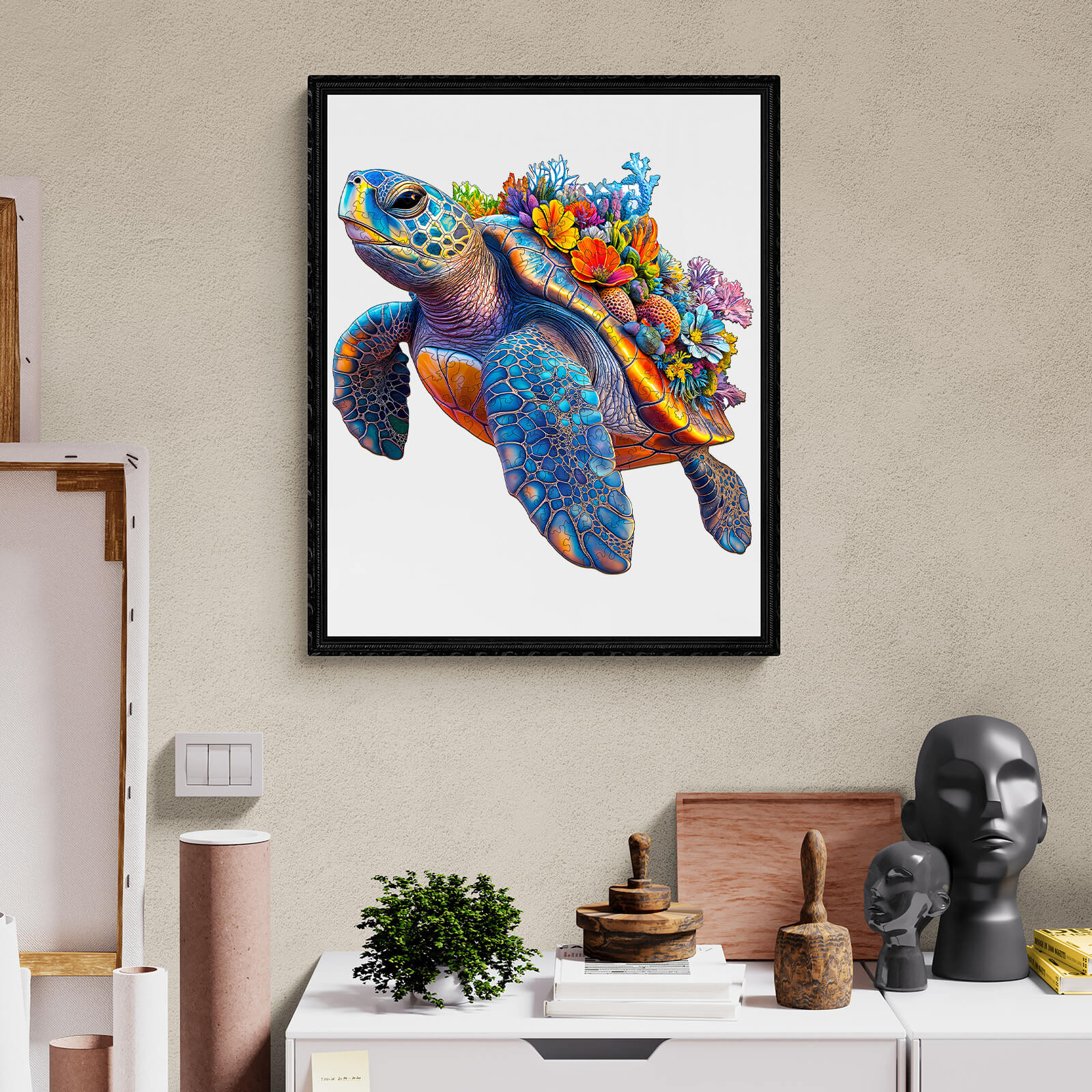 Coral and Turtle Wooden Jigsaw Puzzle