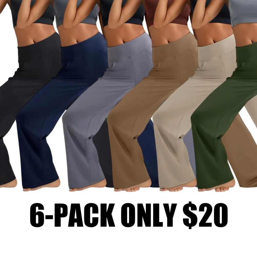 Women's High Waisted Wide Leg Yoga Pants – Comfy Lounge & Work Trousers with Pockets