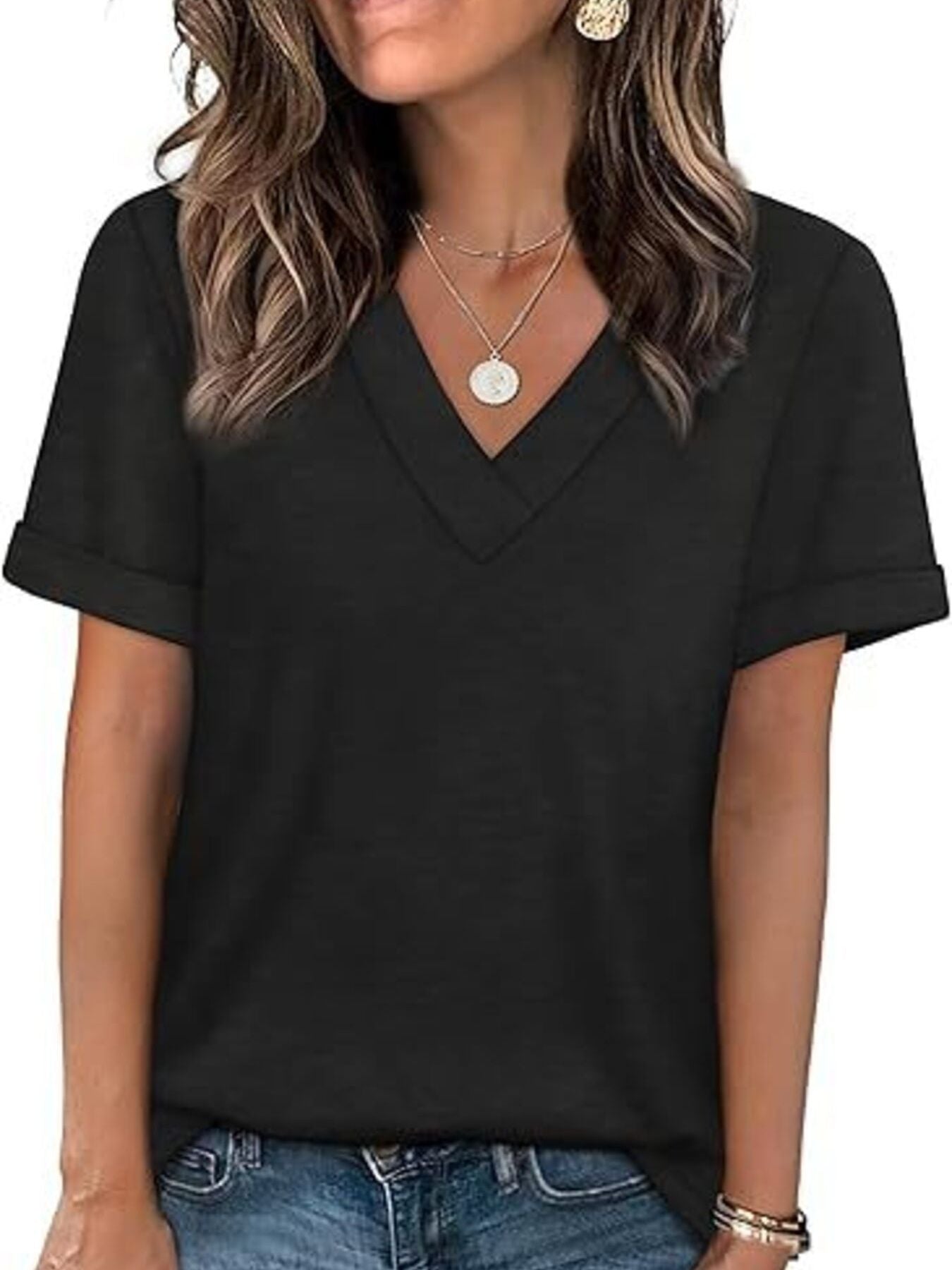 Casual V-Neck Short Sleeve T-Shirt