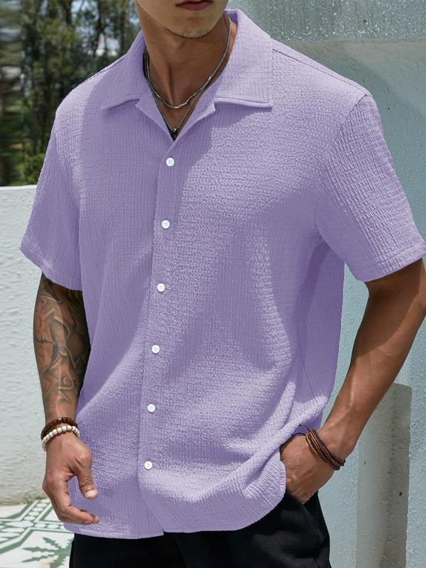 Men’s Lightweight Knitted Button-Front Short Sleeve Shirt