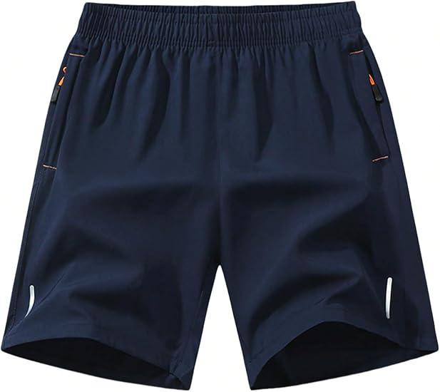 Men's zipper pocket shorts, summer ice silk beach shorts, ice-sense quick-dry sports casual pants