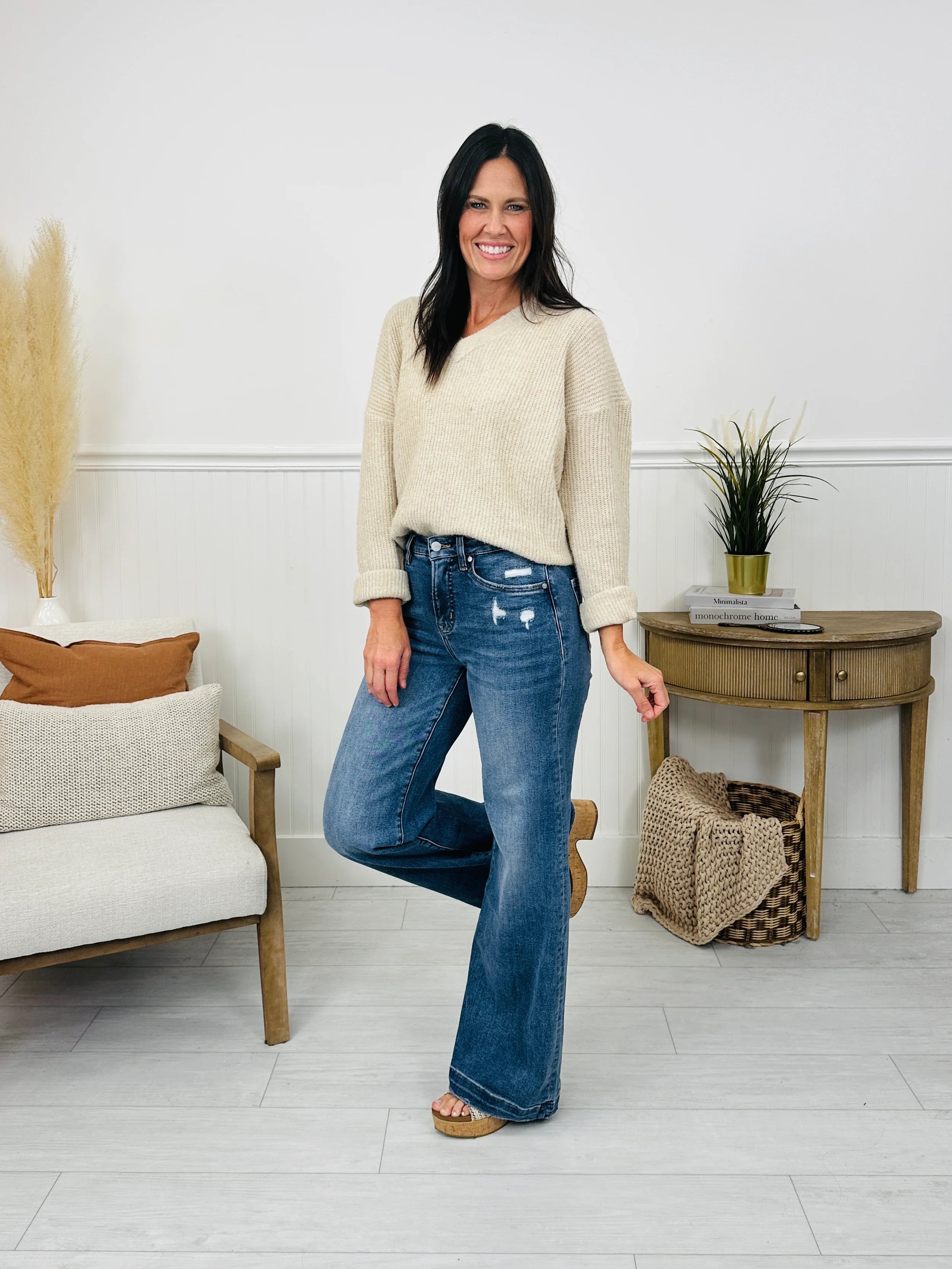 Fall Into Trend Wide Leg Tummy Control Trouser Jeans