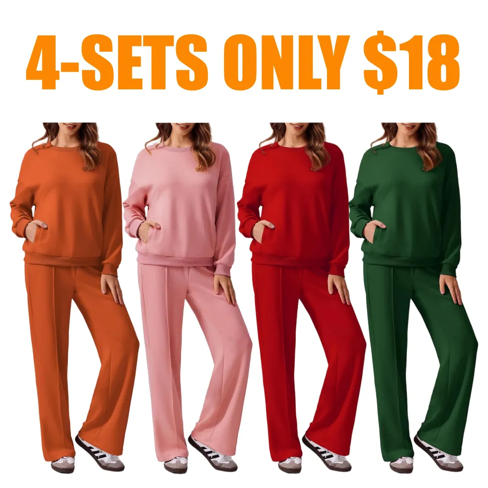 Comfortable Autumn Outfits 2-Piece Long Sleeve Sweatshirt