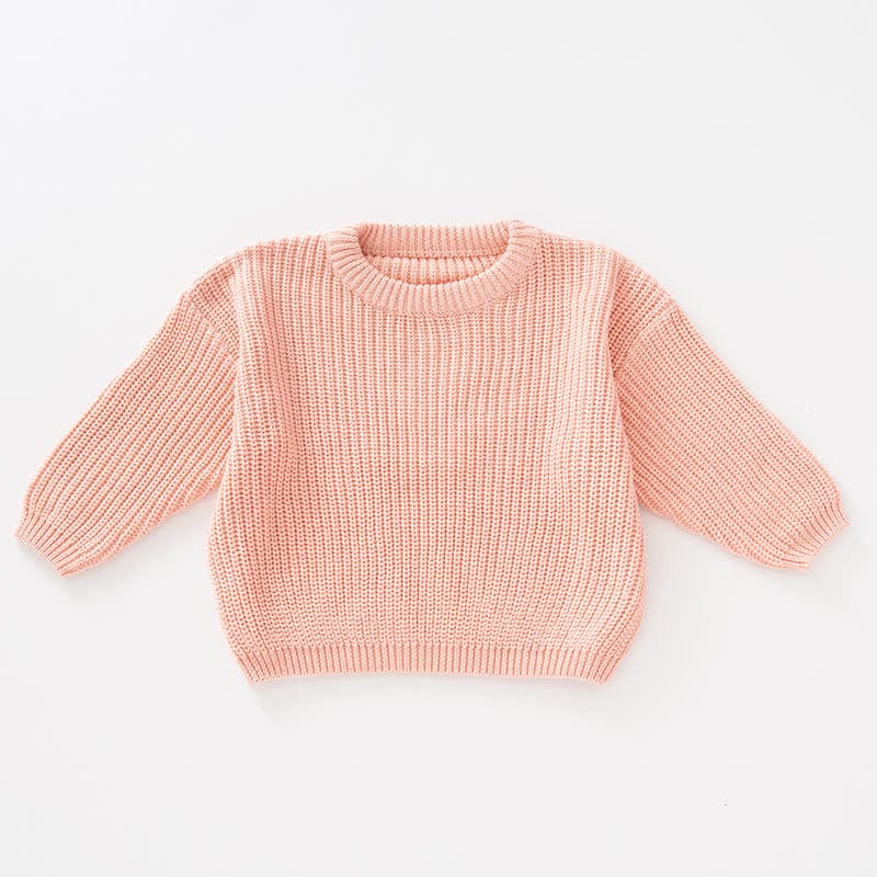 Baby Knitted Solid Color Casual Sweater