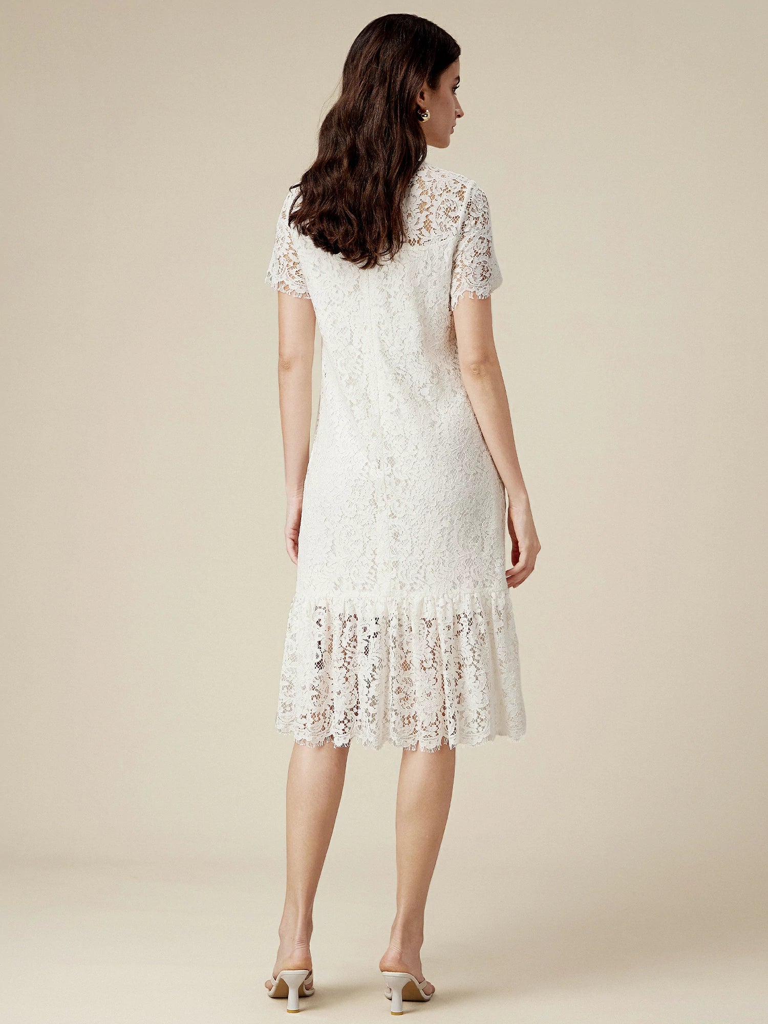 Cotton Short Sleeve Lace Dress