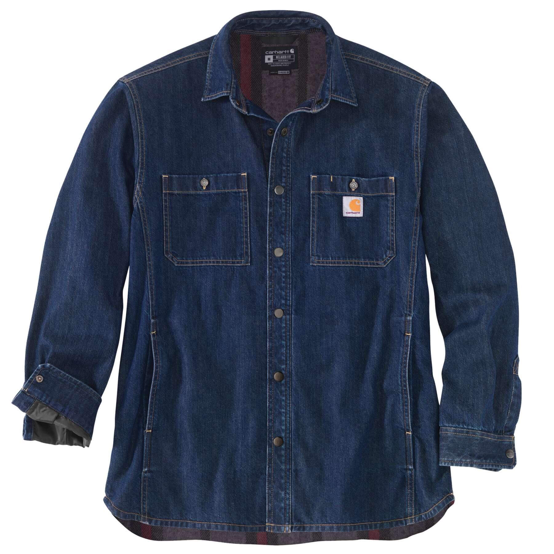 CHT Denim Fleece-Lined Snap-Front Relaxed fit Shirt 105605