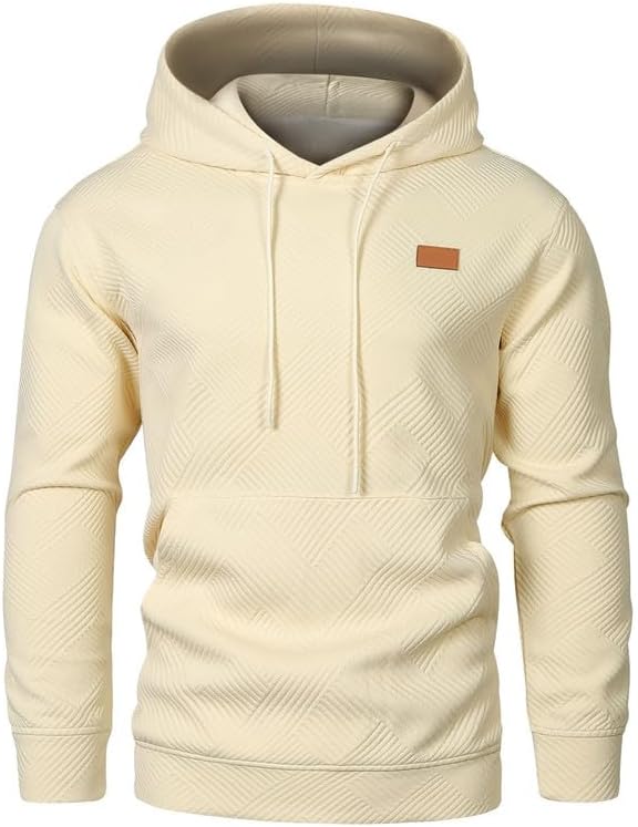 Mens 2 Piece Jacquard Sweatsuit Outfits Hoodie Sweatshirt & Joggers Sweatpants Set Tracksuit