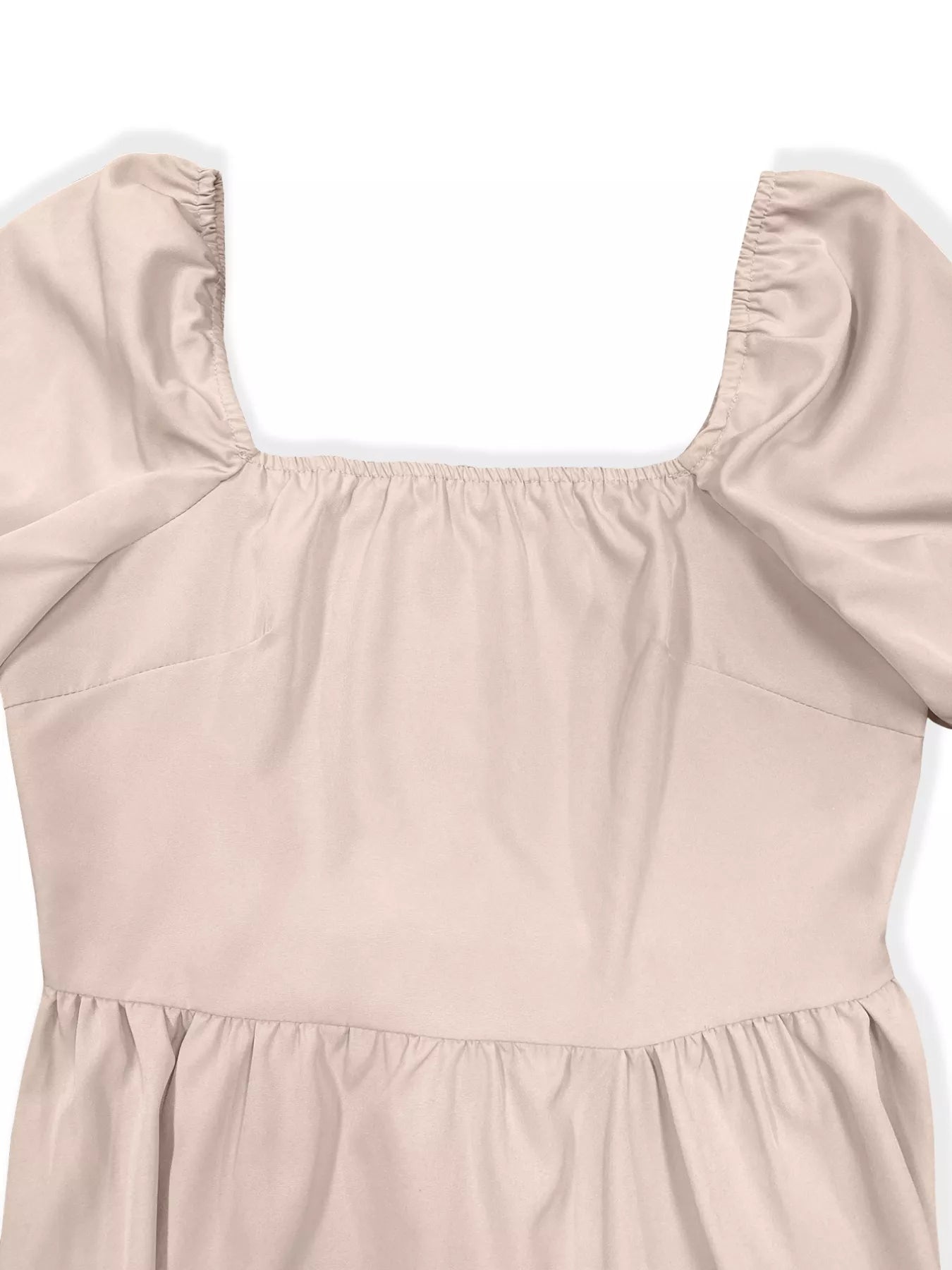 Square Neck Puff Sleeve A-Line Mini Dress