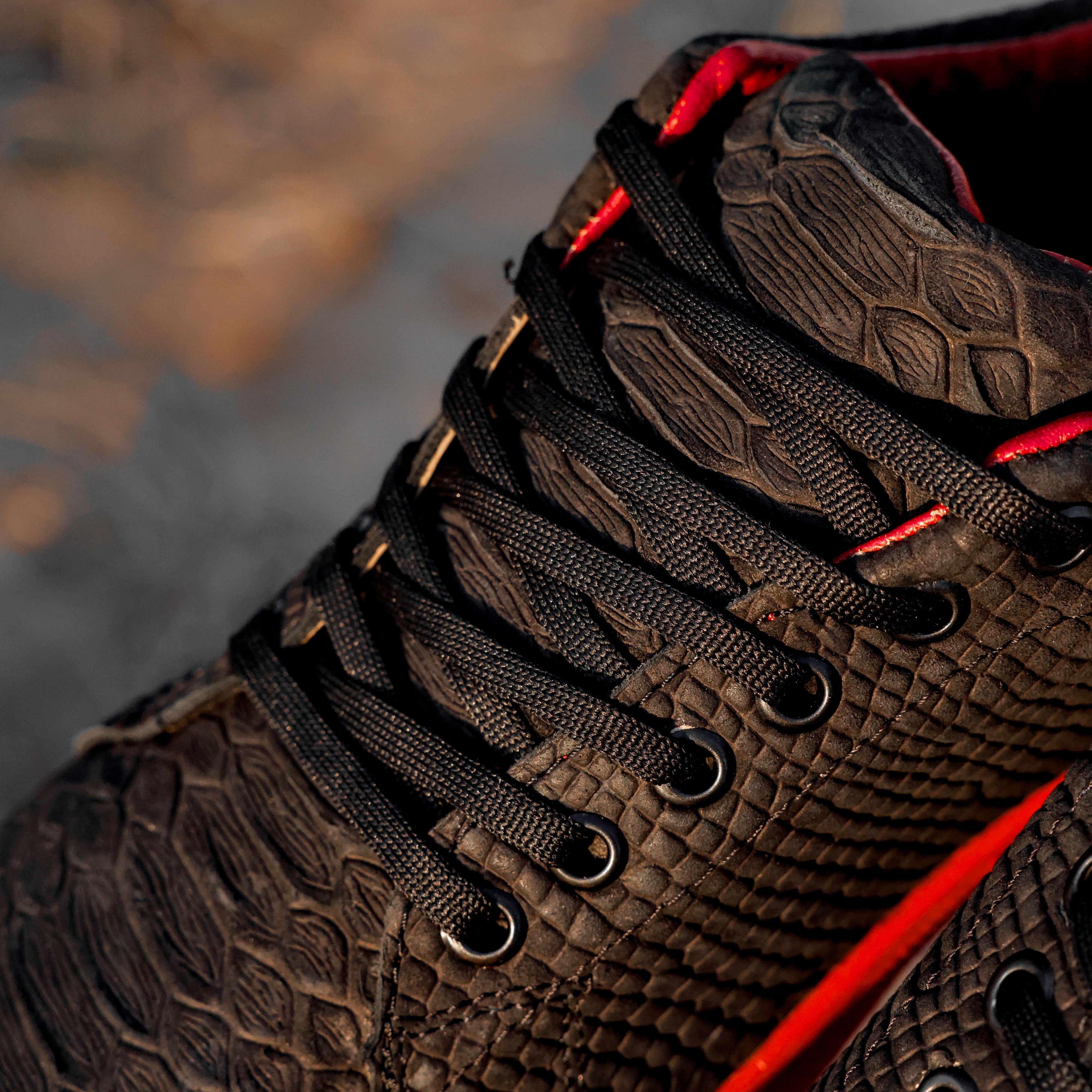 Matte Black Python Leather Shoes