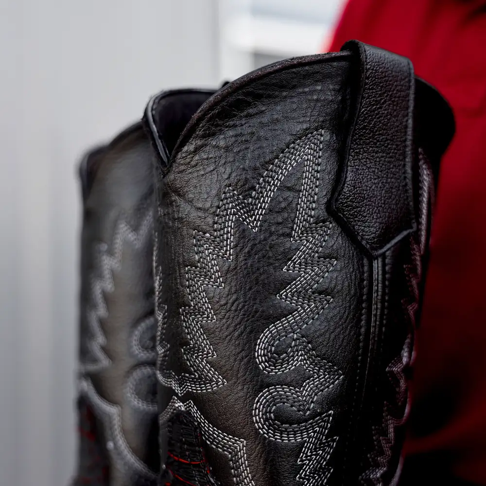 Black Cherry Python Leather Boots - Composite Toe