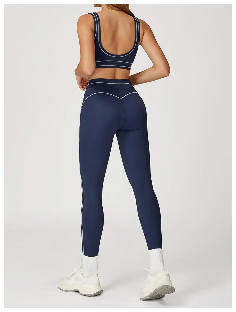 Women’s 2-Piece Sports Set – Color-Block Yoga Outfit