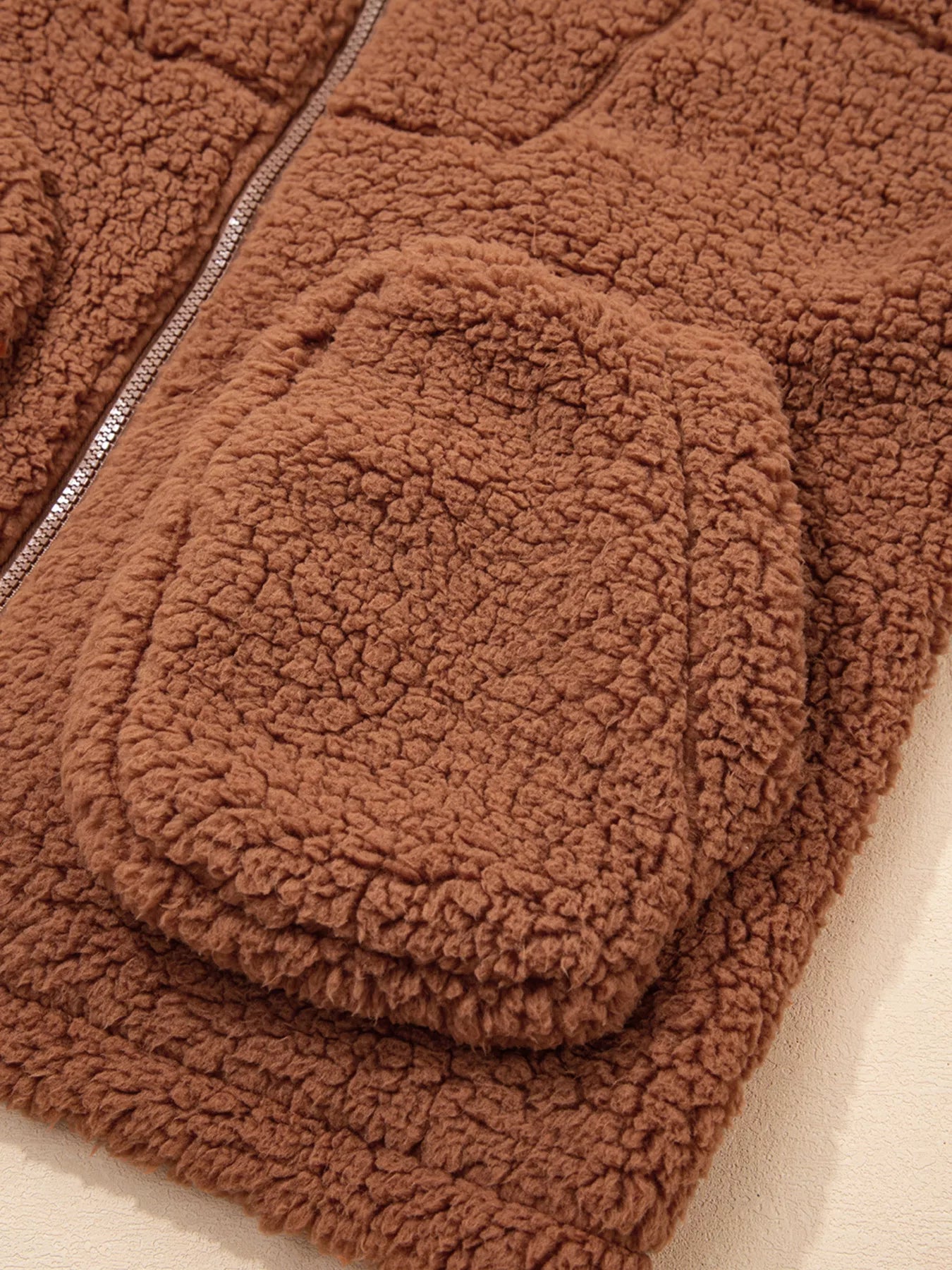 Zip Up Hooded Sherpa Jacket