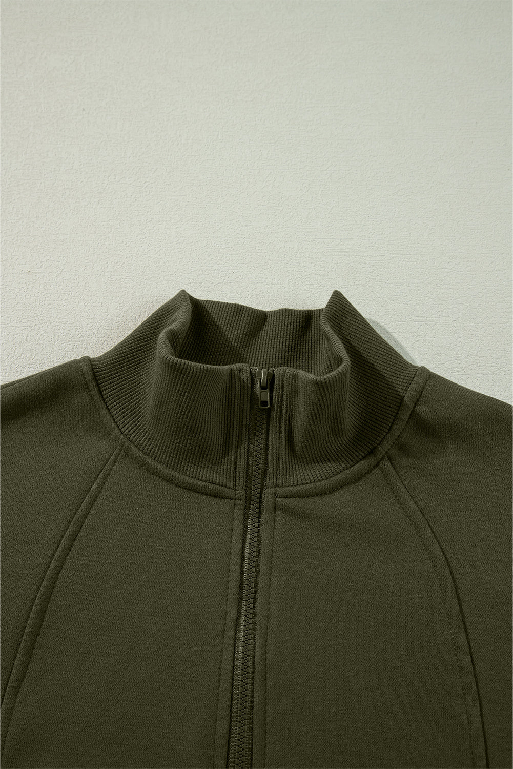 Jungle Zipped Neck Pullover Drop Shoulder Sweatshirt