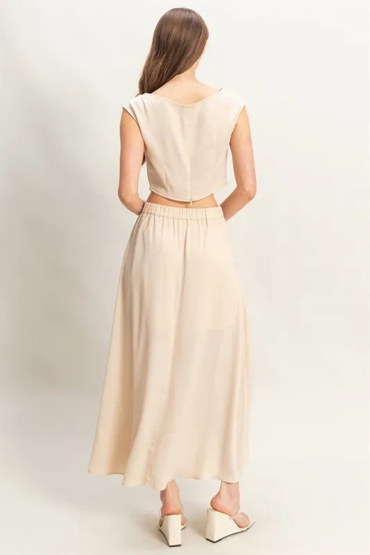 Sleeveless Top and Maxi Skirt Set