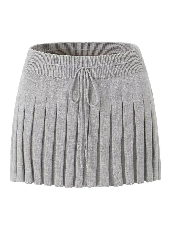 Lapel Long-Sleeved Jacket Spaghetti Strap Pleated Mini Skirt