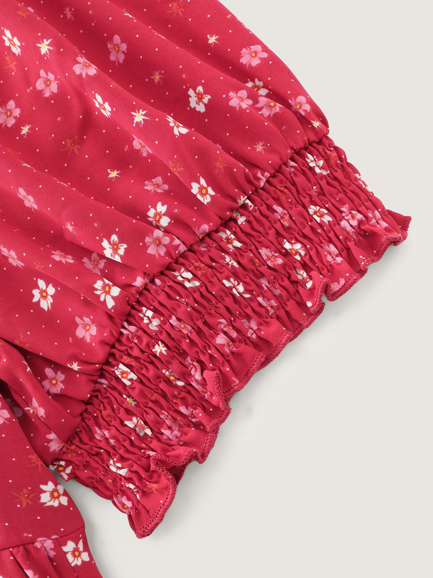 Romantic Summer Floral Print Tie Midi Dress