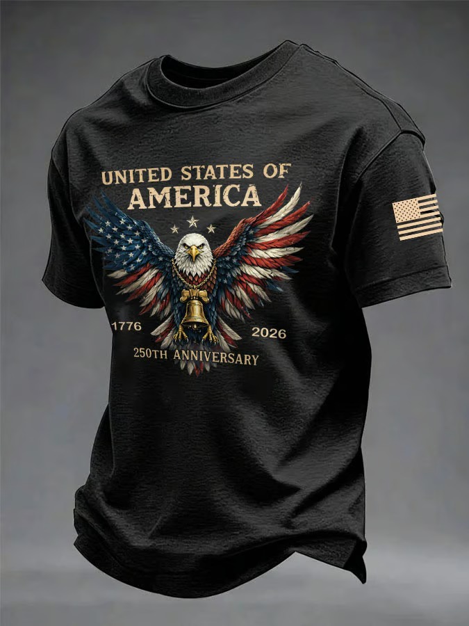 Men'S American Flag Commemorative 250Th Anniversary Classic Pattern Short Sleeve T-Shirt