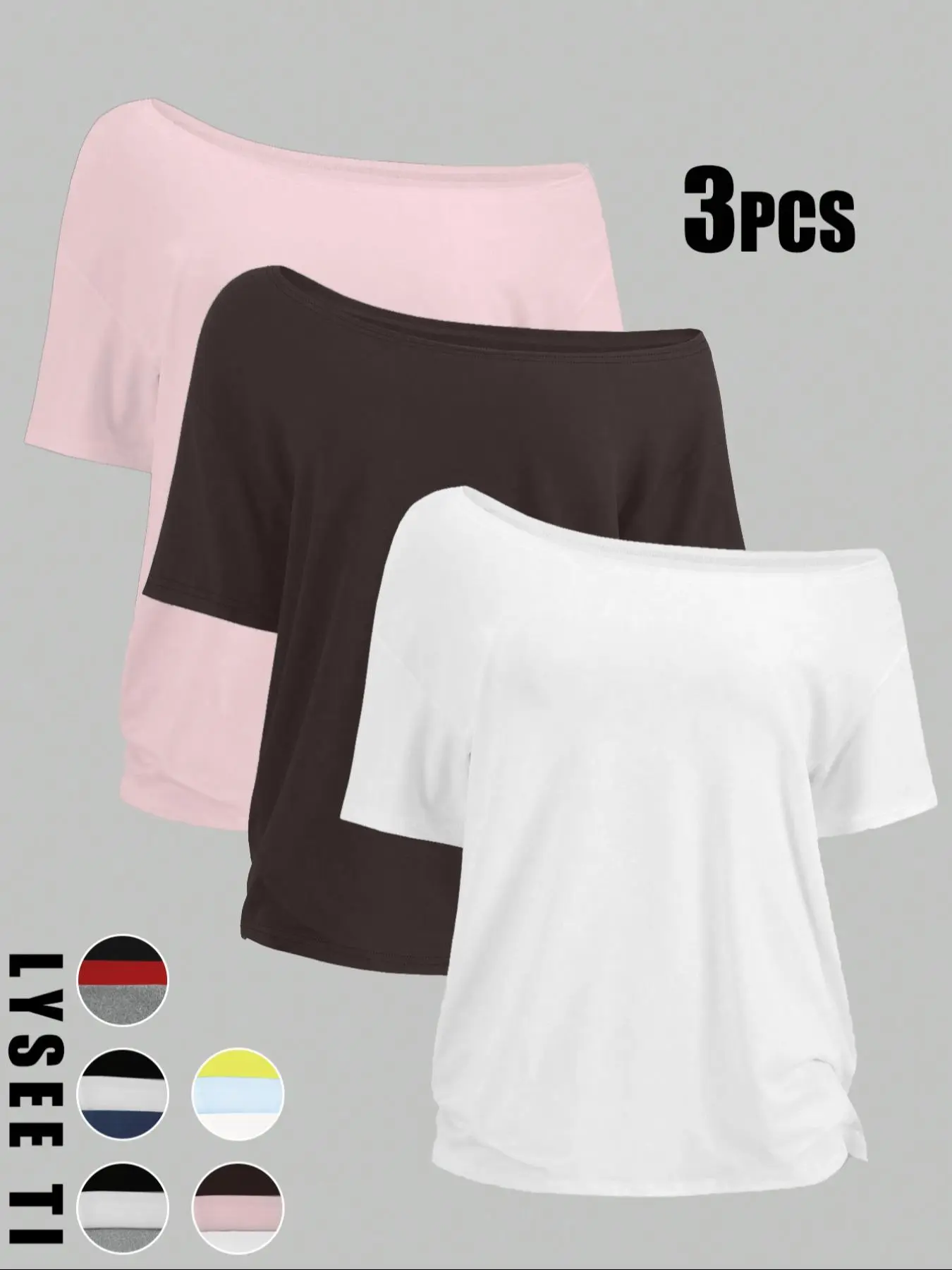 Women's Solid Color Tee, Casual Basic Essential Short Sleeve T-shirt Top