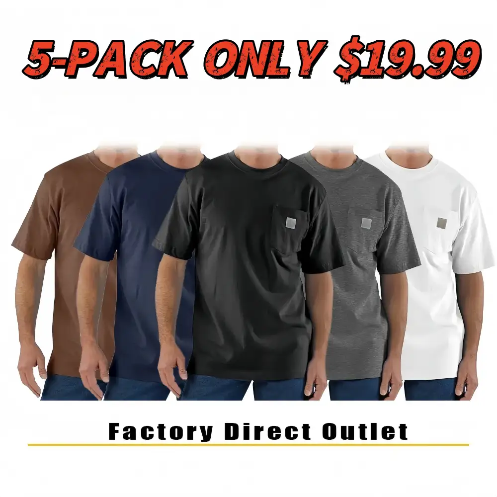 🔥Last Day Promotion!CHT Men's K87 Workwear Loose Fit Heavyweight Short-Sleeve Pocket T-Shirt (Also Available in Big & Tall)