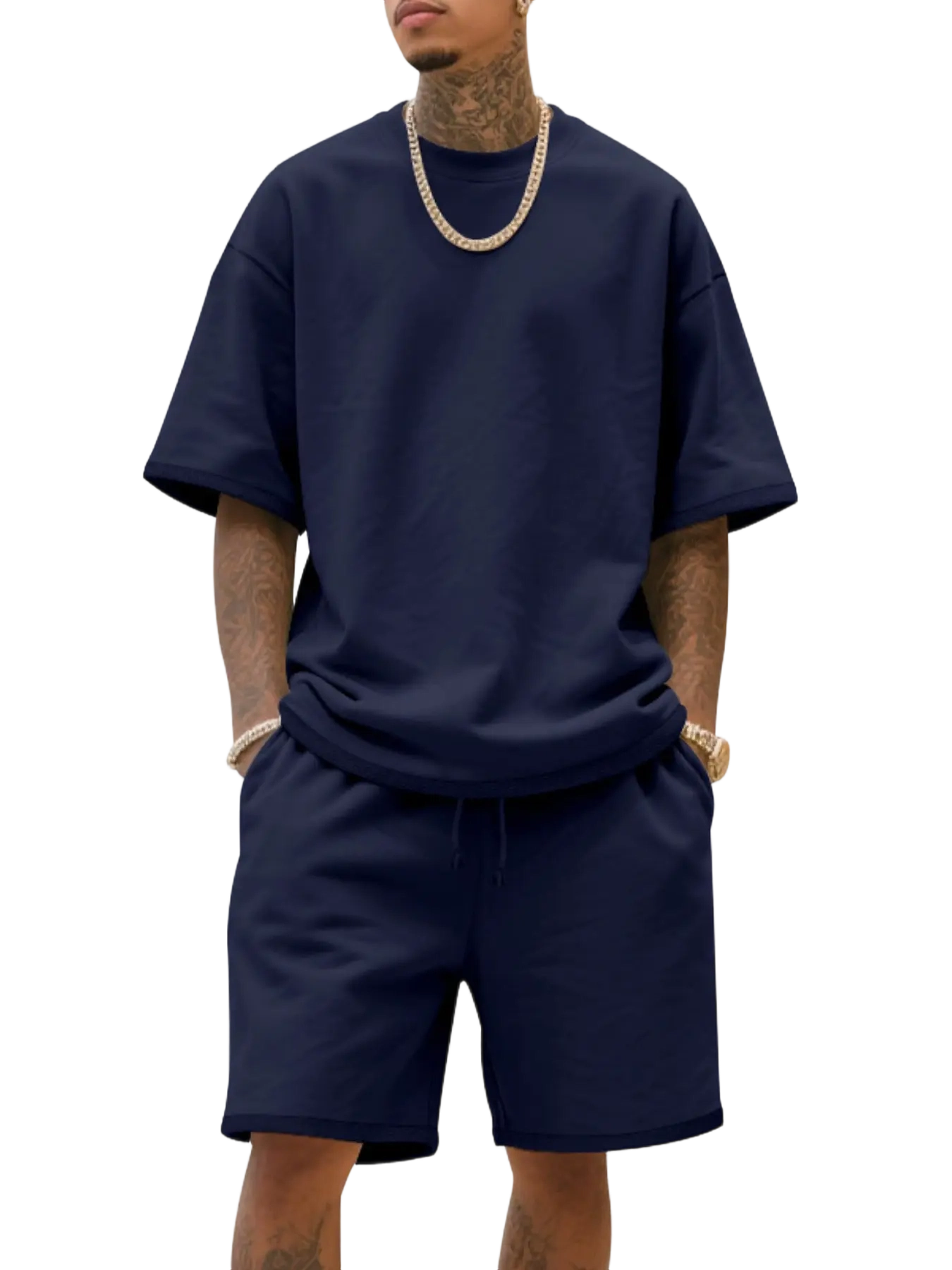 Men’s Effortless Summer Knit Set (Tee & Shorts)