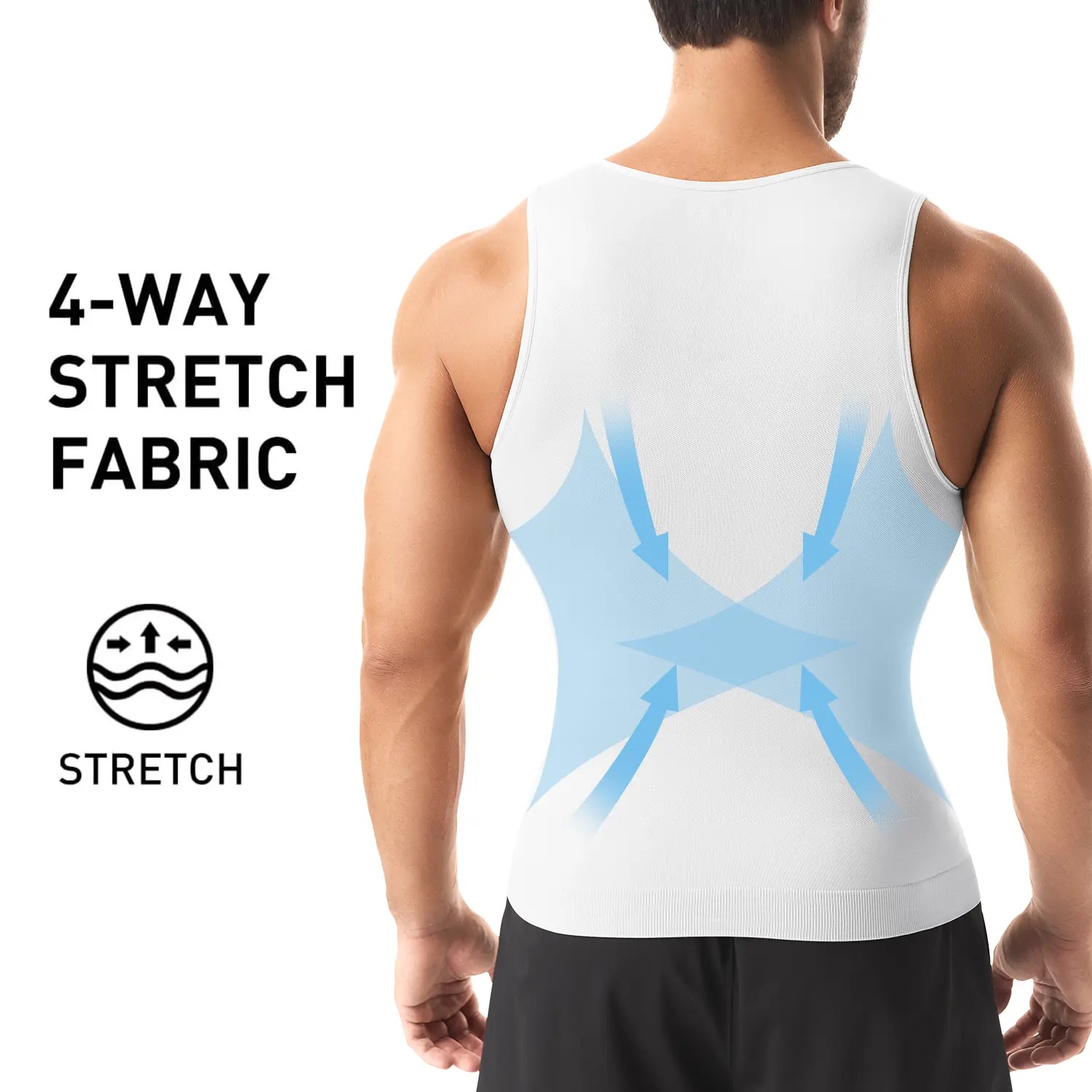 Menswear Compression Shirt Tummy Control Workout Tank Tops Shapewear Body Shaper Breathable Elastic Lightweight Soft Stretchy Shirt Suits Fabric Clothes Athletic Activewear